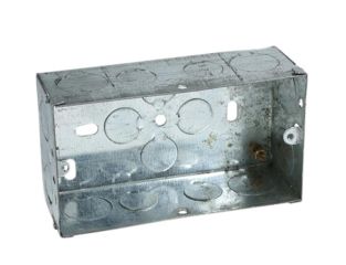 Axiom Electrical Metal Twin Socket Box 35mm (Pack 5) AXIMB235