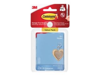 Command™ Clear Mini Hooks Value Pack (Pack 18) COM17006CLRV