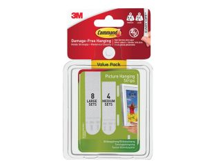 Command™ Picture Hanging Strips Set, Medium & Large (Pack 12) COM17209