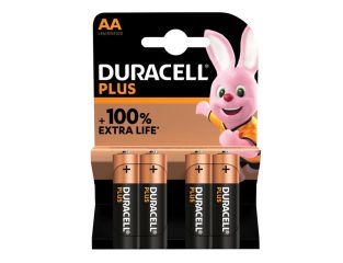 Duracell AA Cell Plus Power +100% Batteries (Pack 4) DURAA100PP4 S18702