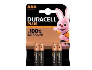 Duracell AAA Cell Plus Power +100% Batteries (Pack 4) DURAAA100PP4 S18707