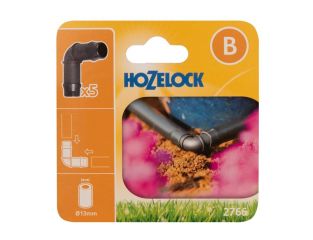 Hozelock 2766 90° Elbow Connector 13mm (Pack 5) HOZ27660005