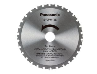 Panasonic EY9PM13E32 Metal Cutting TCT Blade 135 x 20mm x 30T PAN9PM13E32 EY9PM13E32