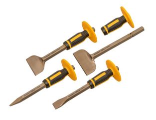 Roughneck Bolster & Chisel Set with Non-Slip Guards, 4 Piece ROU31934