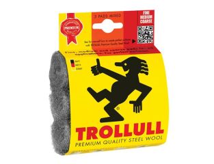 Trollull Steel Wool Pads, Assorted Grades (Pack 3) TRO770834