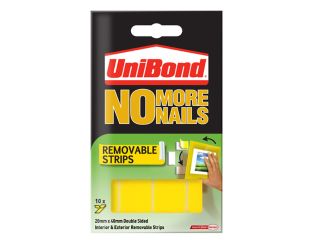 UniBond No More Nails Removable Pads 19mm x 40mm (Pack of 10) UNI781739