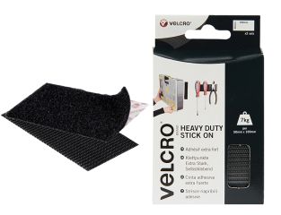 VELCRO® Brand VELCRO® Brand Heavy-Duty Stick On Strips (2) 50 x 100mm Black VEL60239