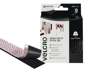 VELCRO® Brand VELCRO® Brand Heavy-Duty Stick On Tape 50mm x 1m Black VEL60241