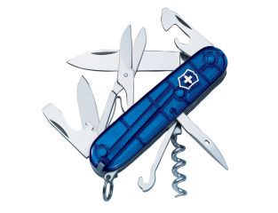 Victorinox Climber Swiss Army Knife Translucent Blue Blister Pack VICJELCLIBLB