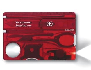 Victorinox SwissCard Lite Translucent Red Blister Pack VICJSWCLRDB