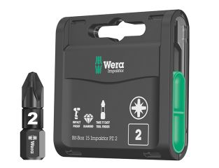 Wera Bit-Box 15 Impaktor PZ2 x 25mm, 15 Piece 05057763001