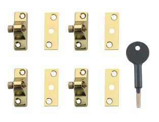 Yale Locks 8K118 Economy Window Lock Electro Brass Finish Pack of 4 Visi YALV8K1184EB